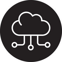 cloud computing glyph icon