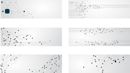 Set of circuit boards. concept of electronic connection used as background vector.
