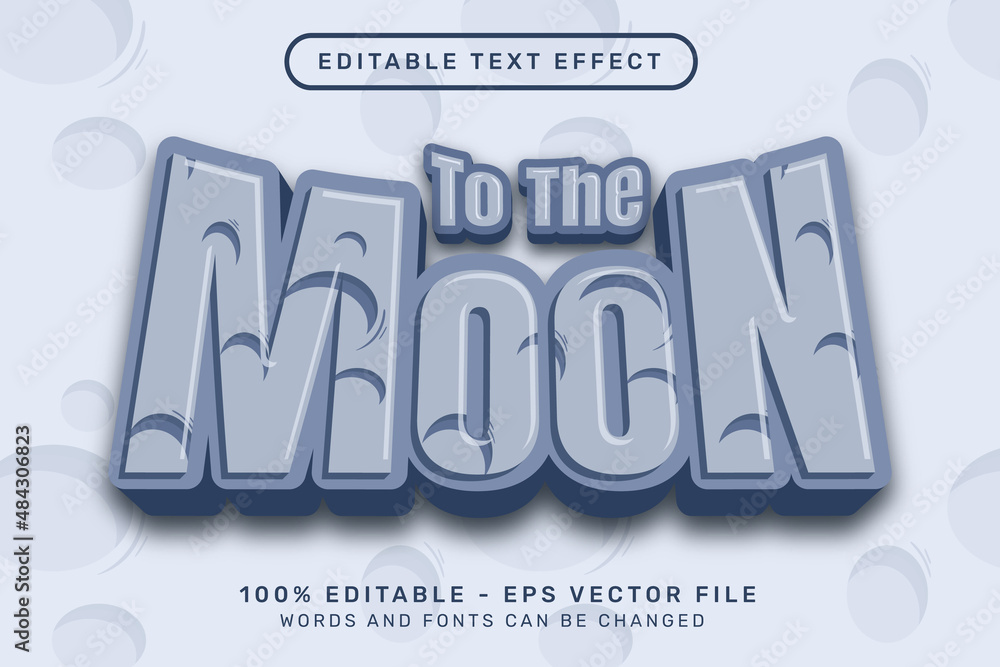Aufkleber editable text effect - 3d moon texture style concept