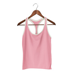 A high resolution Front View Women Racerback Tank Top Mockup In Candy Pink Color With Hanger, to help you present your design ideas more valuable and beautifully.