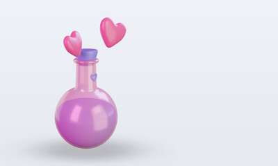 3d Valentine day Love Potion icon rendering left view