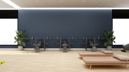 modern gym wall logo mockup