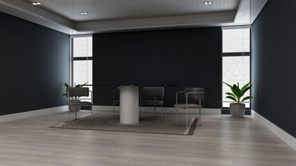 modern office meeting room for company wall logo mockup