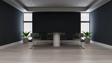 modern office meeting room for company wall logo mockup