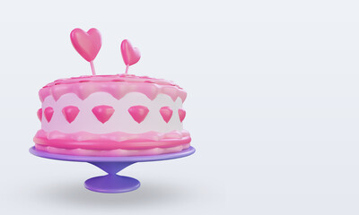 3d Valentine day Cake icon rendering left view