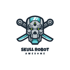 Illustration vector graphic of Skull Robot, good for logo design