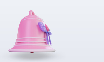 3d Valentine day Bell love icon rendering left view