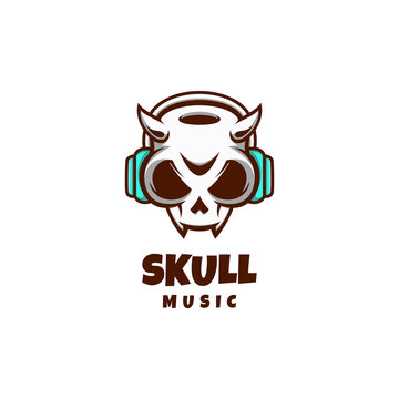 Illustration vector graphic of Skull Music, good for logo design