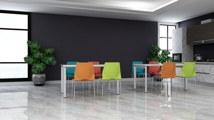 office pantry area 3d render interior design