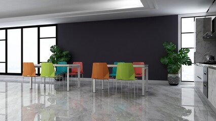 office pantry area 3d render interior design