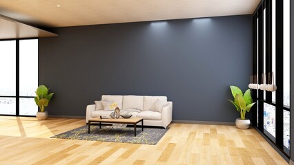Fototapeta premium office wooden lobby waiting room for company wall logo mockup