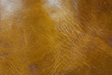 Real brown leather background.