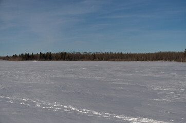 Obraz premium Frozen Astotin Lake in Winter