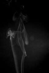 Fototapeta na wymiar White smoke on black background.