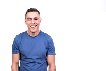 Fototapeta premium Portrait of a man smiling relaxed while facing the camera