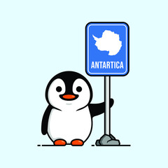 Cute Penguin for Children's Illustration.