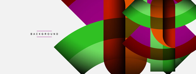 Obraz premium Trendy shapes, color minimal design composition, lines and shadows for wallpaper banner background or landing page