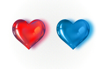 Corazones Vector 3D Vidrio Colores