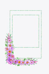 Gold frames with watercolor bouquets of flowers,peonies,poppies,orchids,roses, for Valentine's Day greeting cards, invitations,for design works,needlework and hobbies.