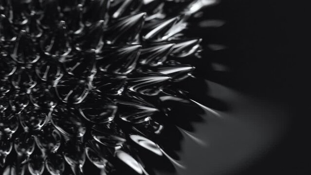 Ferrofluid. Black liquid surface. Abstract background.