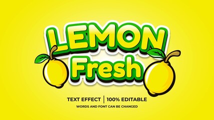 Lemon fresh editable text effect