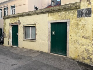 Fototapeta na wymiar Alfama Lisboa district traditional house doors, Lisbon, Portugal