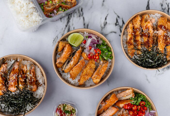 Salmon Teriaki and Salmon Mixed Dishes 