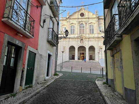 Largo de Jesus in Bairro Alto Lisboa district. Lisbon, Portugal