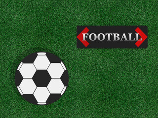 soccer ball on green grass - sport play game football image