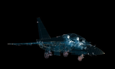 Fototapeta na wymiar Aircraft Hologram. Transportation and Technology Concept