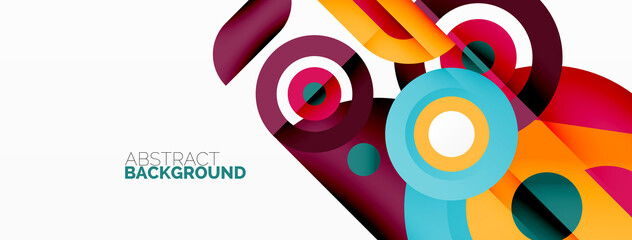 Fototapeta premium Rings and circles geometric abstract background for wallpaper, banner, backdrop