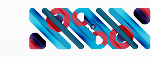 Lines geometric background. Stripes and rings composition business template for wallpaper, banner, background or landing