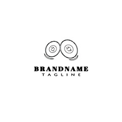 cute eye logo cartoon icon design template black isolated vector illustration