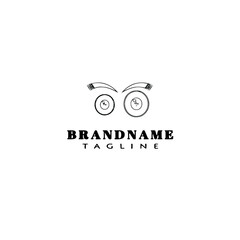 cute eye logo cartoon icon design template black isolated vector illustration
