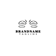 cute eye logo cartoon icon design template black isolated vector illustration