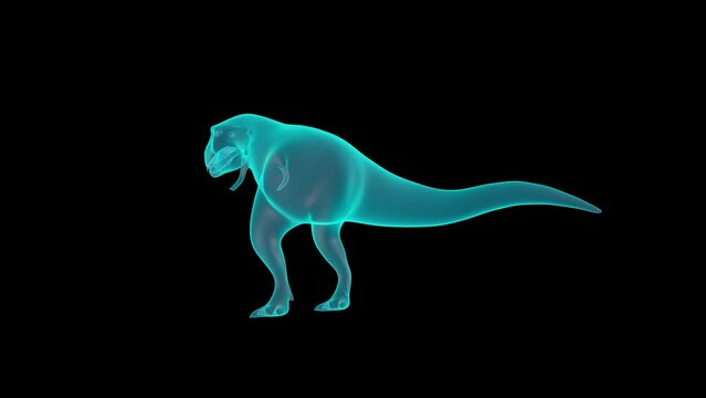 A Beautiful 3D Tyrannosaurus rex Holograph turntable render