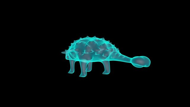 A Beautiful 3D Ankylosaurs Holograph turntable render