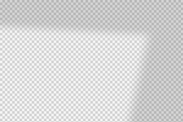 Window shadow vector overlay on transparent background. Natural scene of realistic soft lighting