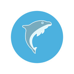 Dolphin fish Vector icon which is suitable for commercial work and easily modify or edit it

