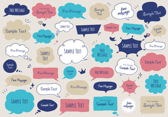 ガーリーデザイン　ふきだしセット