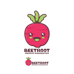 vector beet root cartoon mascot, with a happy expression, suitable for, logos, prints, stickers, etc