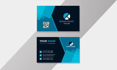 Creative and elegant Modern Vector Business Card. Modern Abstract Blue Business Card Design Template