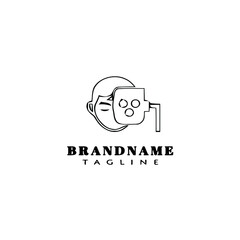 eye doctor logo cartoon icon design template black isolated vector illustration
