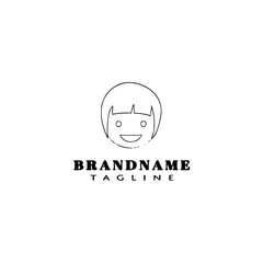 children logo icon design template black isolated vector illustration