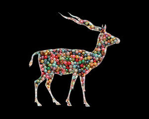 Antler moose Beads Icon Logo Handmade Embroidery illustration