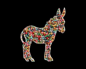 Donkey Animal Beads Icon Logo Handmade Embroidery illustration
