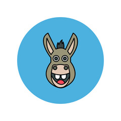 Donkey animal Vector icon which is suitable for commercial work and easily modify or edit it

