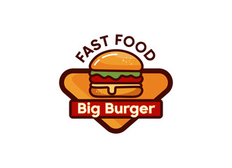 Fast food of hamburger Vector Illustration. Burger Logo and Vector for Fast Food. 