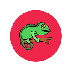 Chameleon animal Vector icon which is suitable for commercial work and easily modify or edit it

