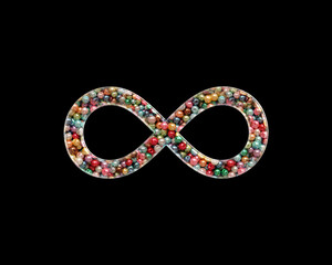 Infinity limitless infinite Beads Icon Logo Handmade Embroidery illustration